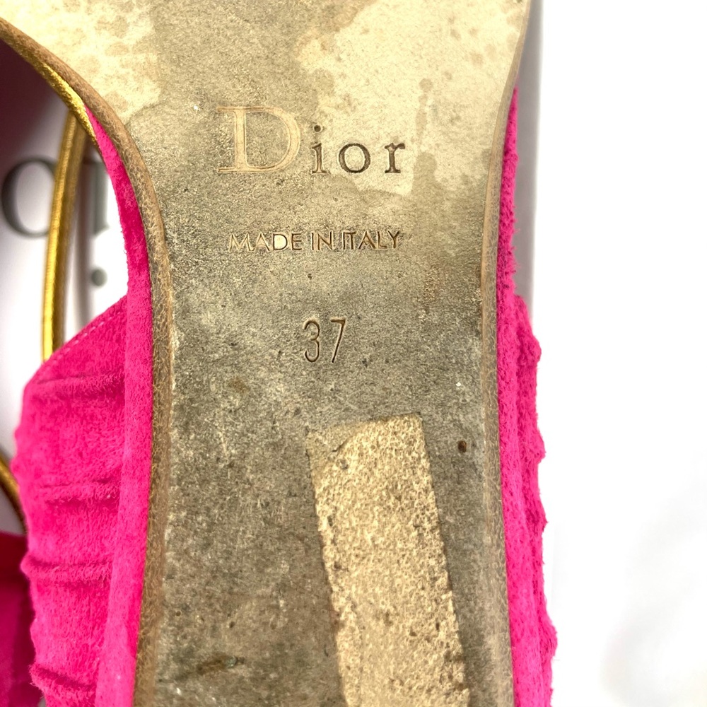 Dior Grecian Fuchsia Suede Sandals - Picture 12 of 12